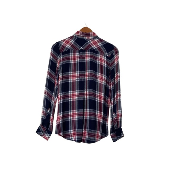 Rails Hunter Button Up Shirt XS Navy Rouge Cobalt  Plaid Western Cowgirl Boho - Picture 2 of 12